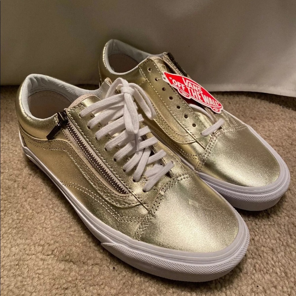 Vans old skool sk8 hi metallic gold